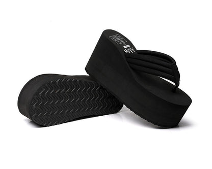 Newest Style Women'S Flip Flops Comfortable Summer Casual Flip Flops Women Slippers Beach Style Non-Slip Thick Sole Wedges Shoes, Women Shoes