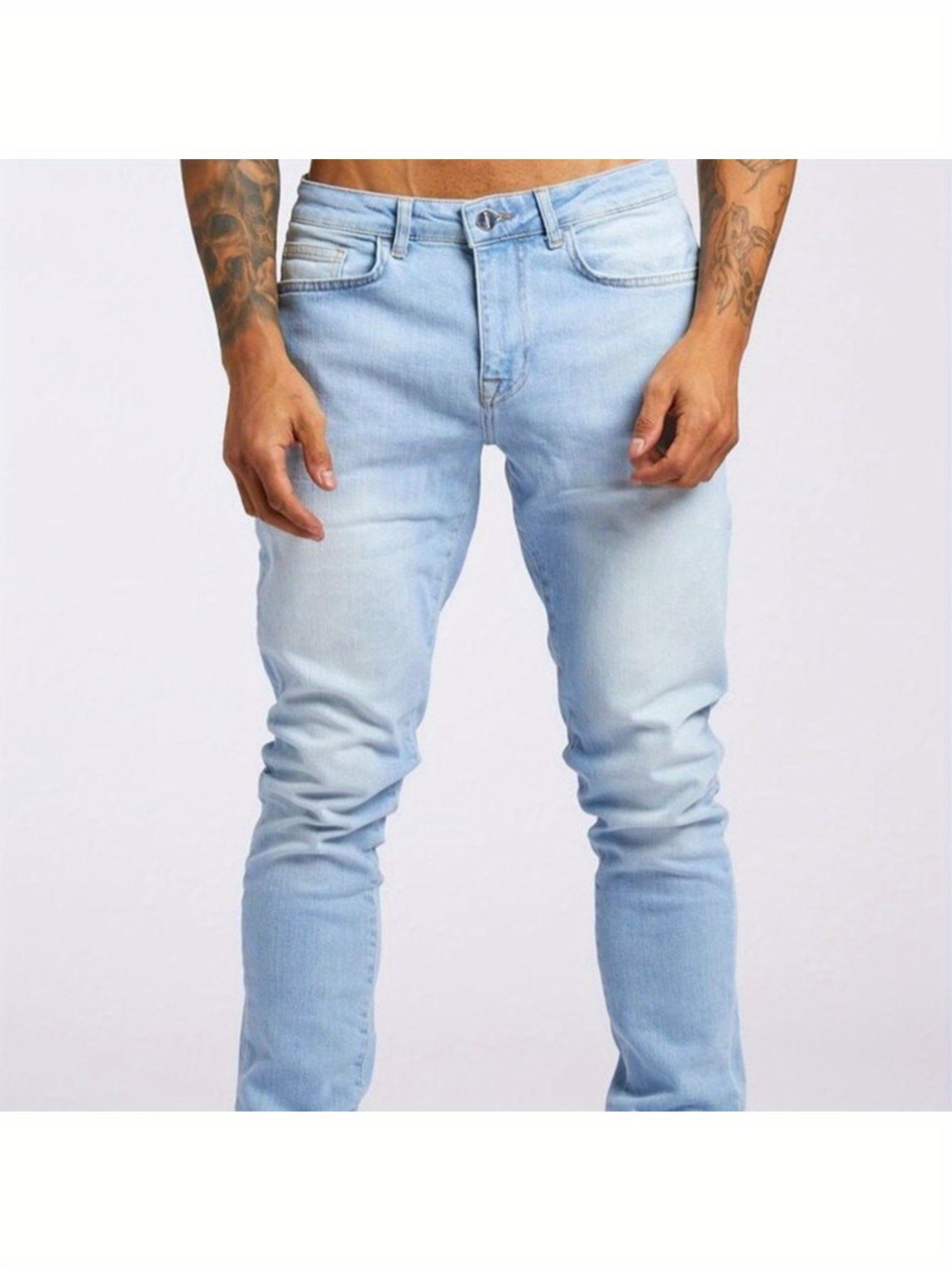 2025 New Men's Slim-Fit Jeans, Trendy Ins Style Design, Fashionable and Comfortable, Perfect for Casual Attire