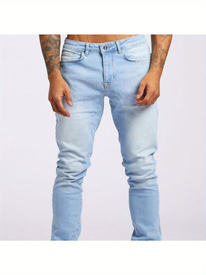 2025 New Men's Slim-Fit Jeans, Trendy Ins Style Design, Fashionable and Comfortable, Perfect for Casual Attire
