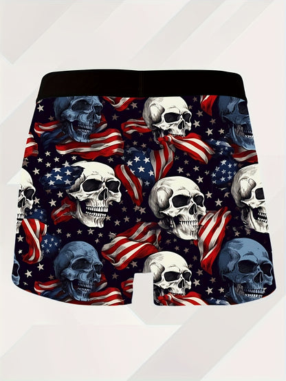 5pcs Men'S Quick-Dry Swim Shorts & Underwear Set | Colorblock Boxer Briefs with Print /Elastane Blend, Non-Transparent, Medium Stretch, Ideal for Pool, Beach, Gym, Birthday Party, Casual Wear, Knit