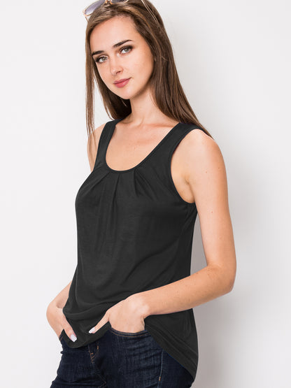 Women's Sleeveless Scoop Neck Loose Fit Tank Top