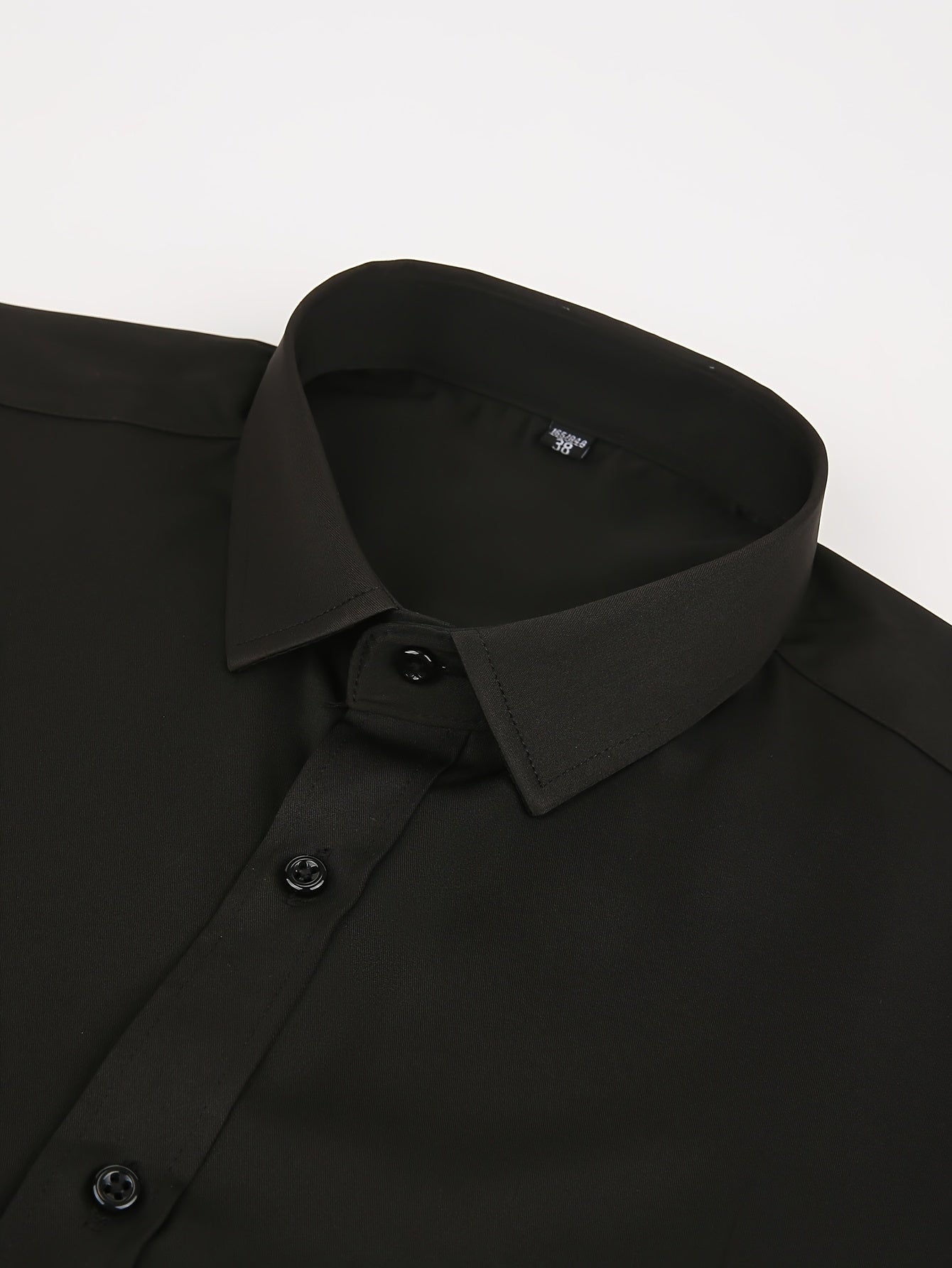 Men's Slim Fit Muscle Shirt - Stretch Polyester Blend Long Sleeve for Body Contouring | Glossy Solid Color Workout & Casual Shirt | Spring/Fall Gym-to-Street Wear (Hand Wash)