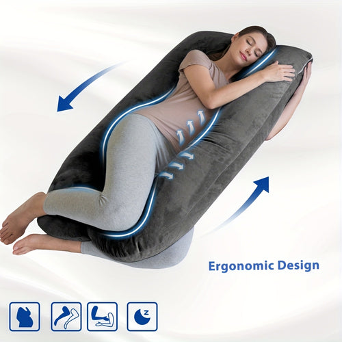U-Shaped Maternity Pillow for Back, Neck, and Leg Support – Soft, Portable, and Comfortable Polyester Pregnancy Pillow for Expecting Moms, Hand Wash or Dry Clean, WINDY's DREAM