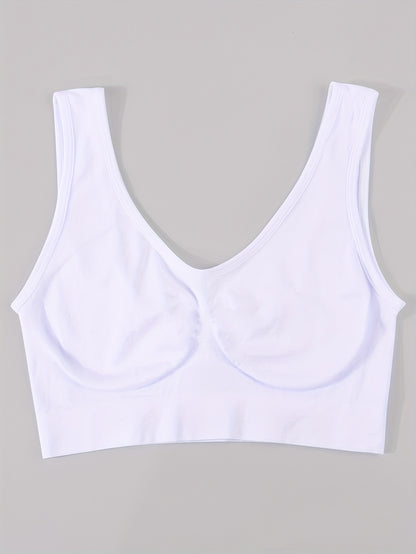 7pcs Women's Seamless Sports Bra, Comfortable And Breathable Running Exercise Vest Bra, Women's Underwear