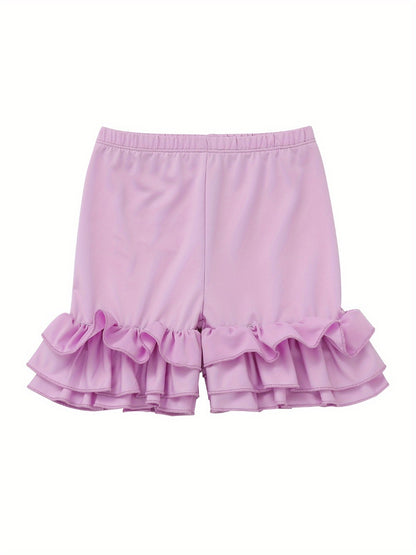 Girls' Solid Color Shorts - Summer 9189