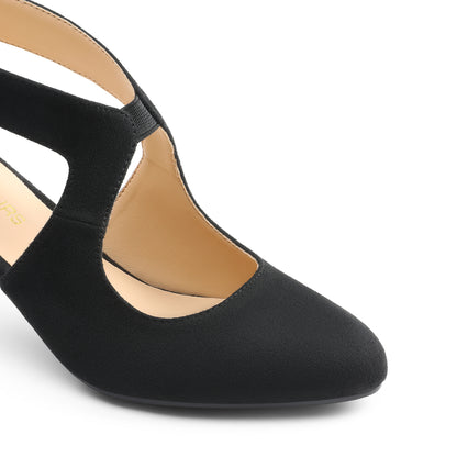 Women's Pumps Closed Pointed Toe Kitten Heels Elegant Party Wedding Dress Shoes for Women Comfortable Cross Strap Wedding Prom Party Stiletto Shoes for Women
