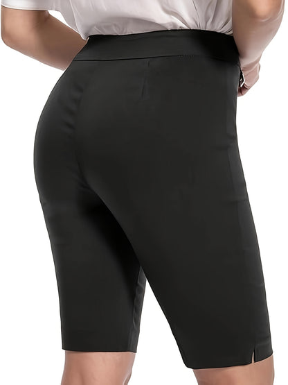 Women'S Petite SizePull-On Dress Shorts W/D-Ring, Work & Office Casual