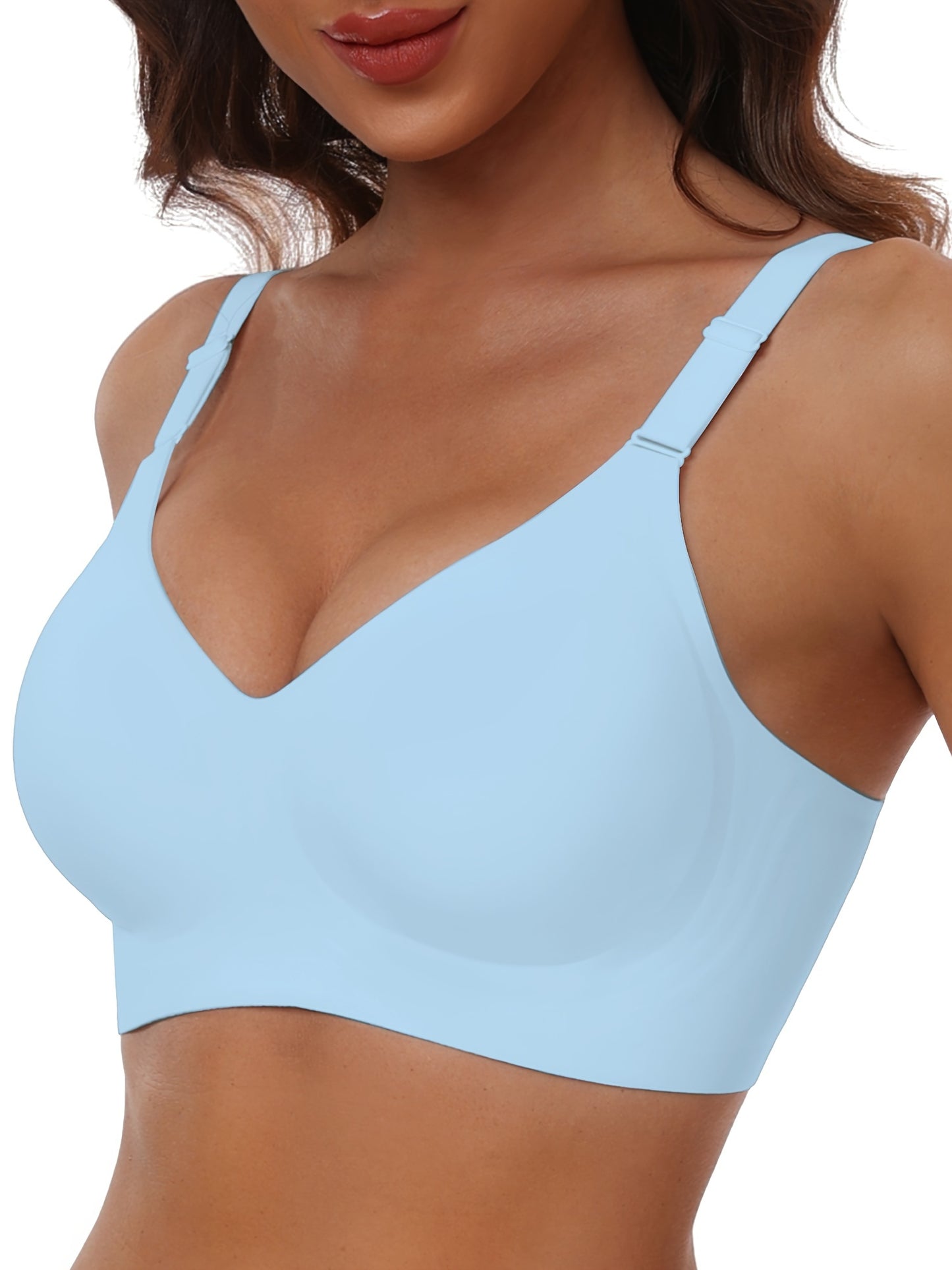 Seamless Wireless Push-Up Bra-V Neck Design, Comfortable, Supportive Intimate Apparel for Women