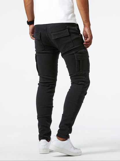 Classic Men'S Work Pants with Multiple Pockets And a Slim Fit