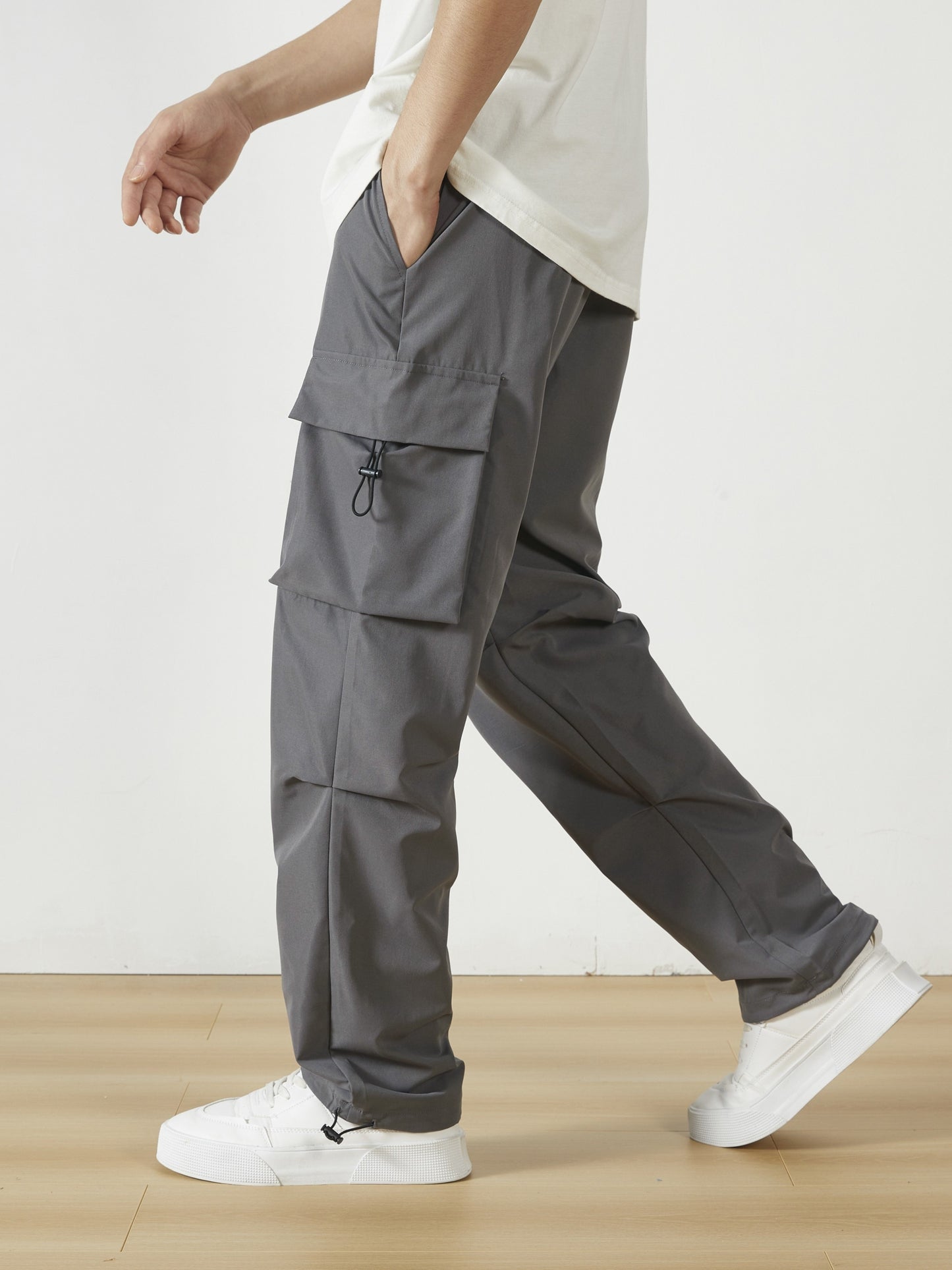 Men'S Straight-Leg Cargo Pants with Multiple Pockets, Suitable for Outdoor Street Fashion