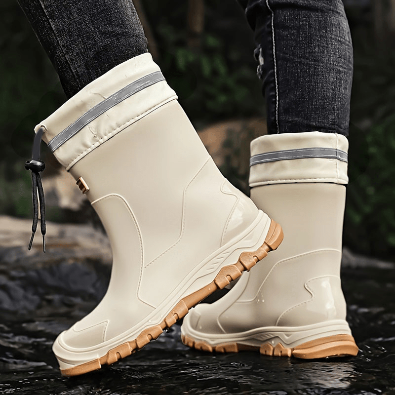 Short Shoes, Outdoor Unisex Large Size Non-Slip Rain Boots, with Adjustable Drawstring Opening, Suitable for Rainy Day Outings, Hiking, Fishing, Work, And Construction Sites