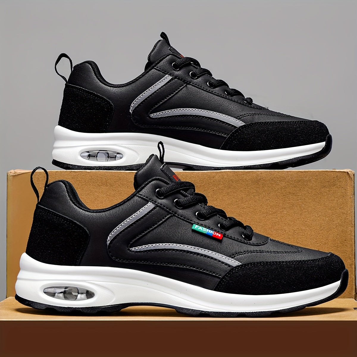Sneakers, Women's Stylish Black and White Running Shoes - Lightweight, All-Season, Stabilizing Support, Rubber Sole, Polyurethane Upper, Comfortable Walking Shoes|Stylish Running Shoes|Durable Footwear