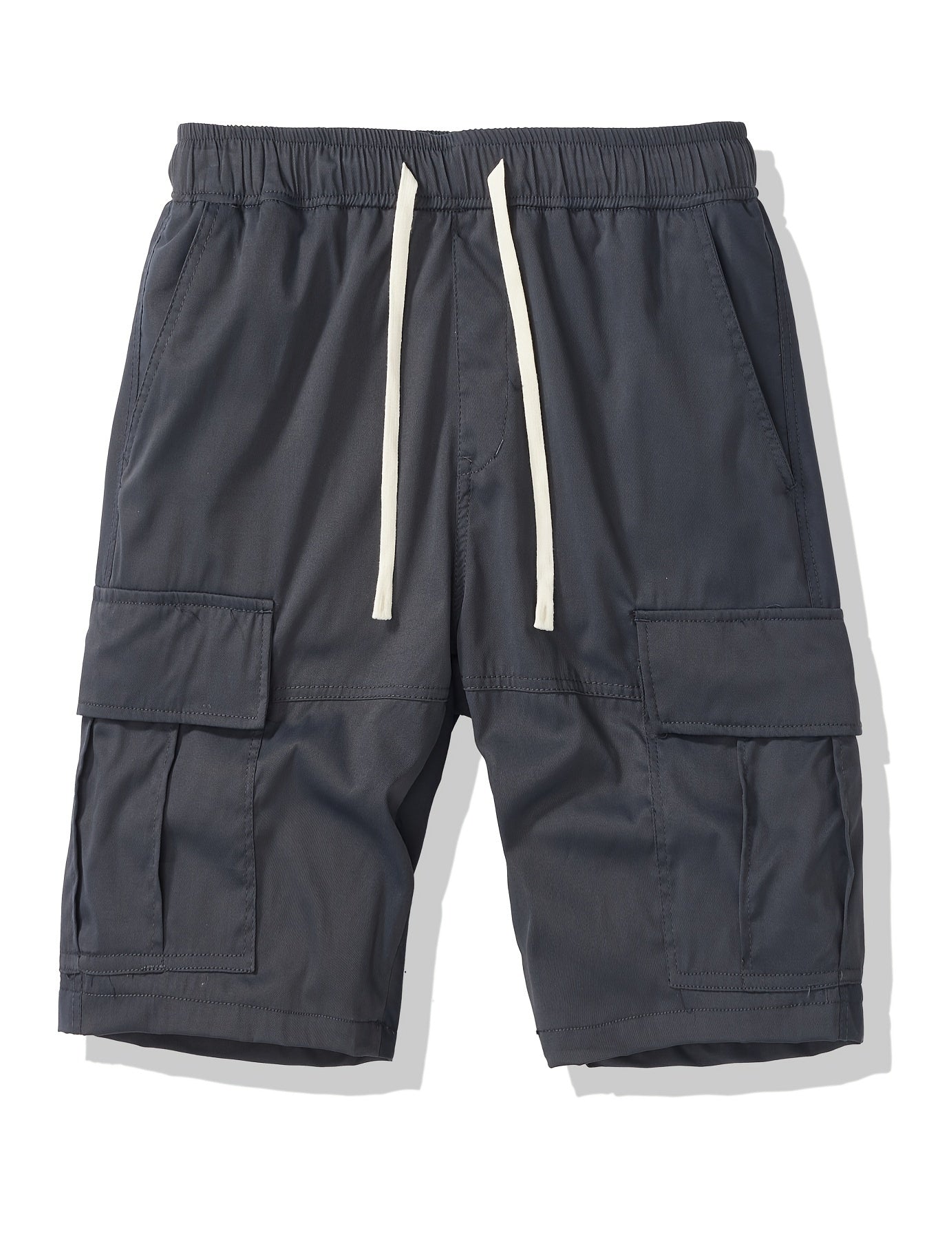 Men's Black + Gray + Brick Red Polyester Cargo Shorts - product view 10