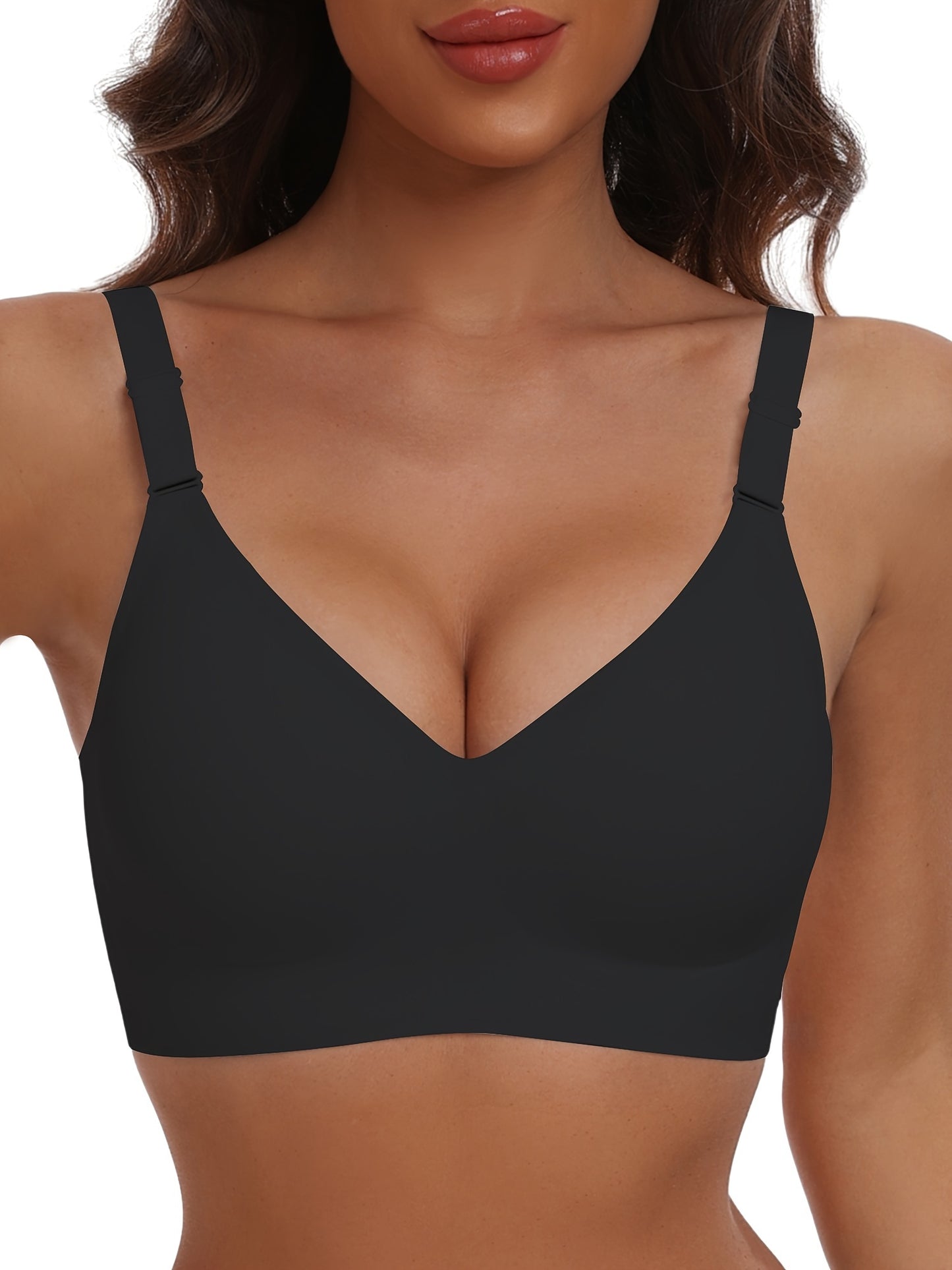 Seamless Wireless Push-Up Bra-V Neck Design, Comfortable, Supportive Intimate Apparel for Women