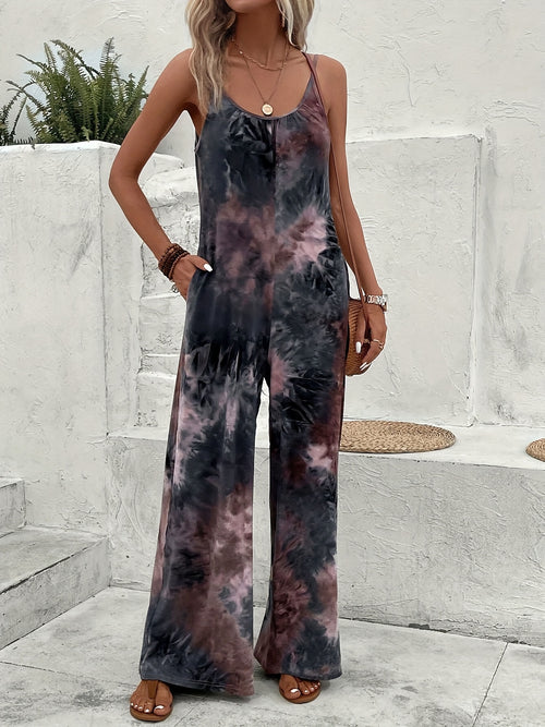 Beautiful Women'S Suspender Printed Contrast Jumpsuit