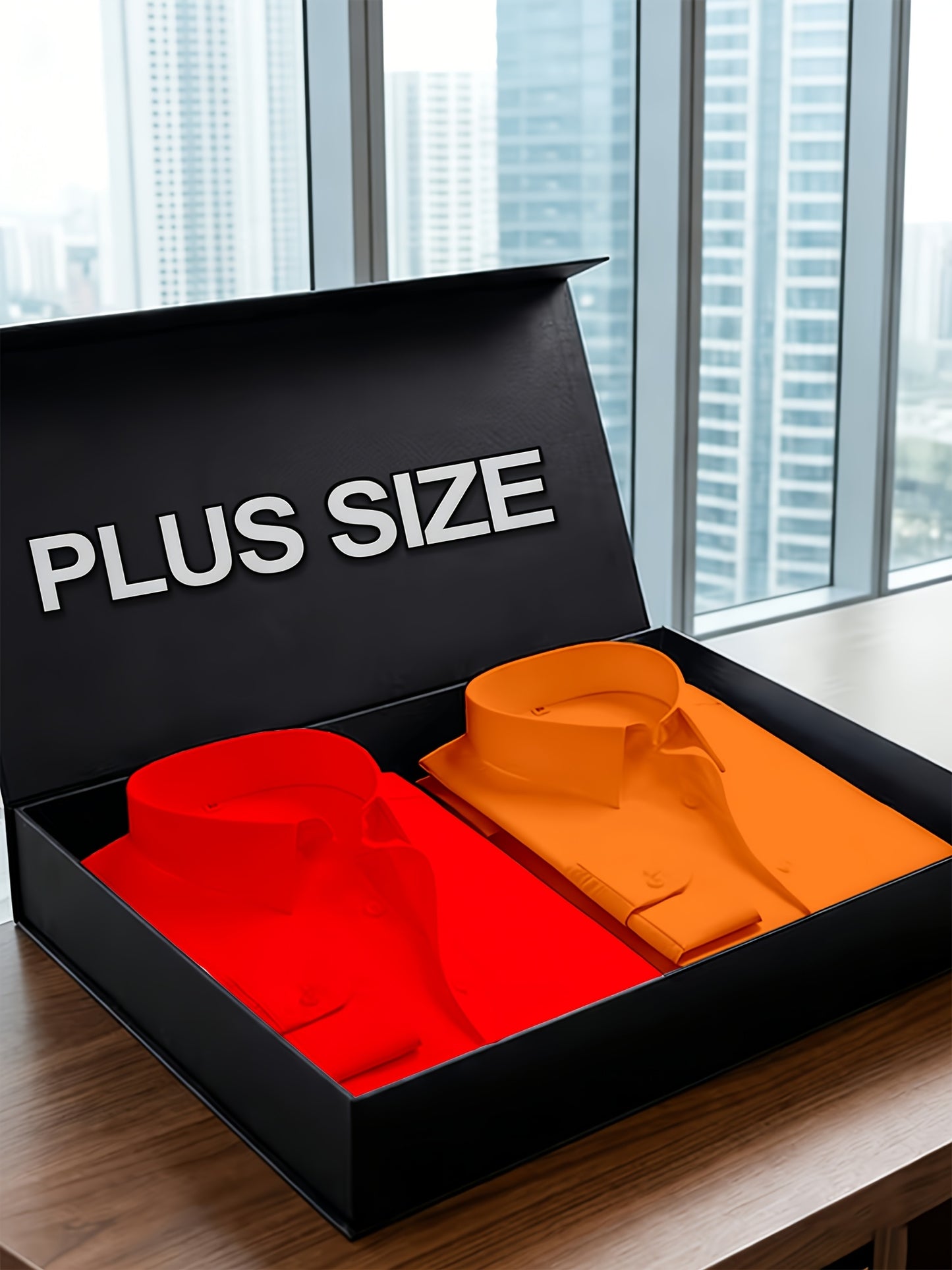 2pcs Set Of Men'S Plus-size Long-sleeve Shirts, 2XL To 6XL Size Shirts For Chubby Men, Versatile Plus-size Shirts For Daily Commuting, Summer Cool Shirts, Easy-care Wrinkle-resistant Plus-size Business Shirts, Gifts For Family