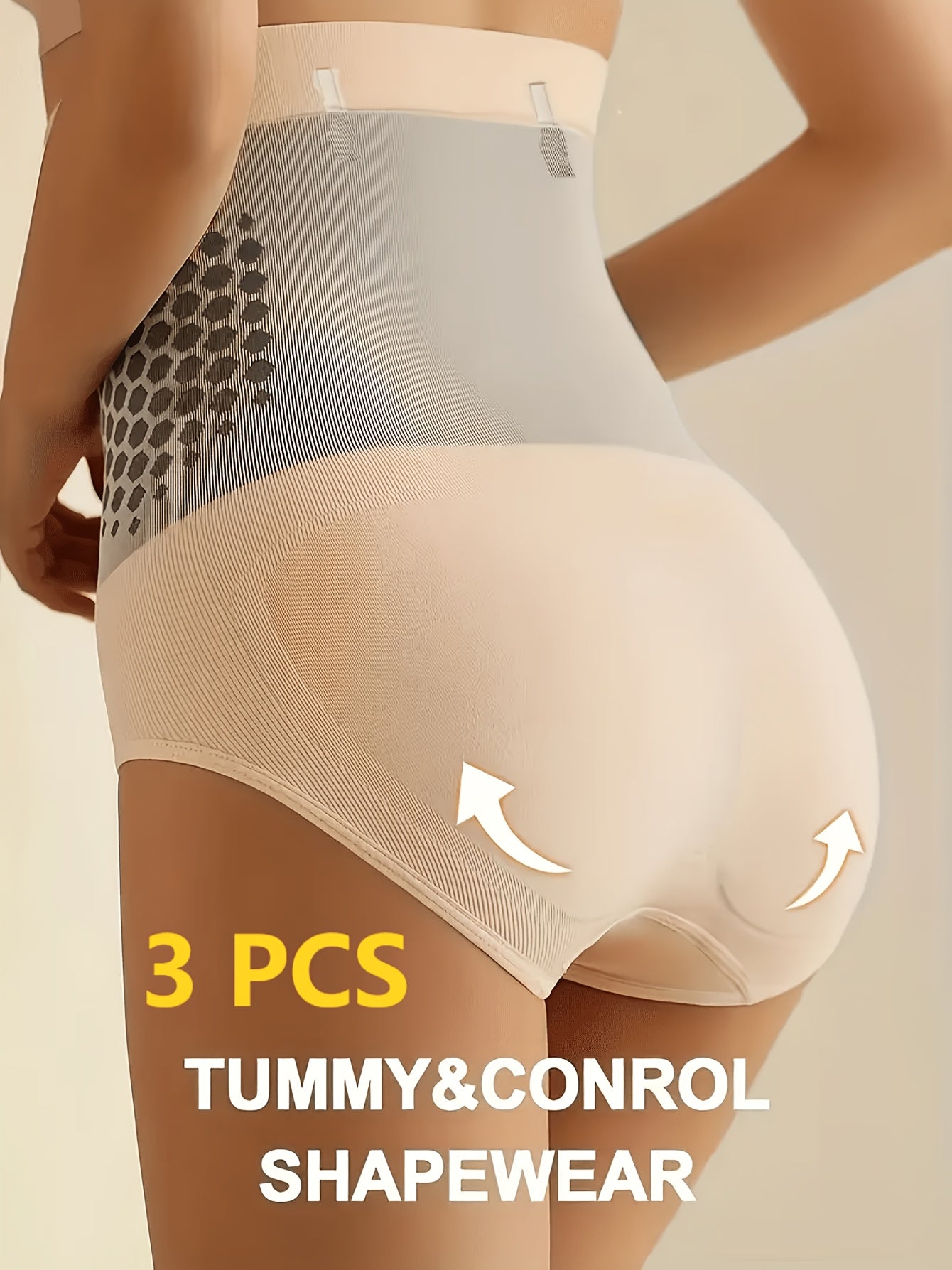 [Tummy Control Underwear] 3pcs High-Waist Tummy Control Underwear, -Burning Fabric, Seamless Weave, Soft And Comfortable, Firm Abdominal Support, Suitable for Postpartum, Shaping Waist And Hip Lift