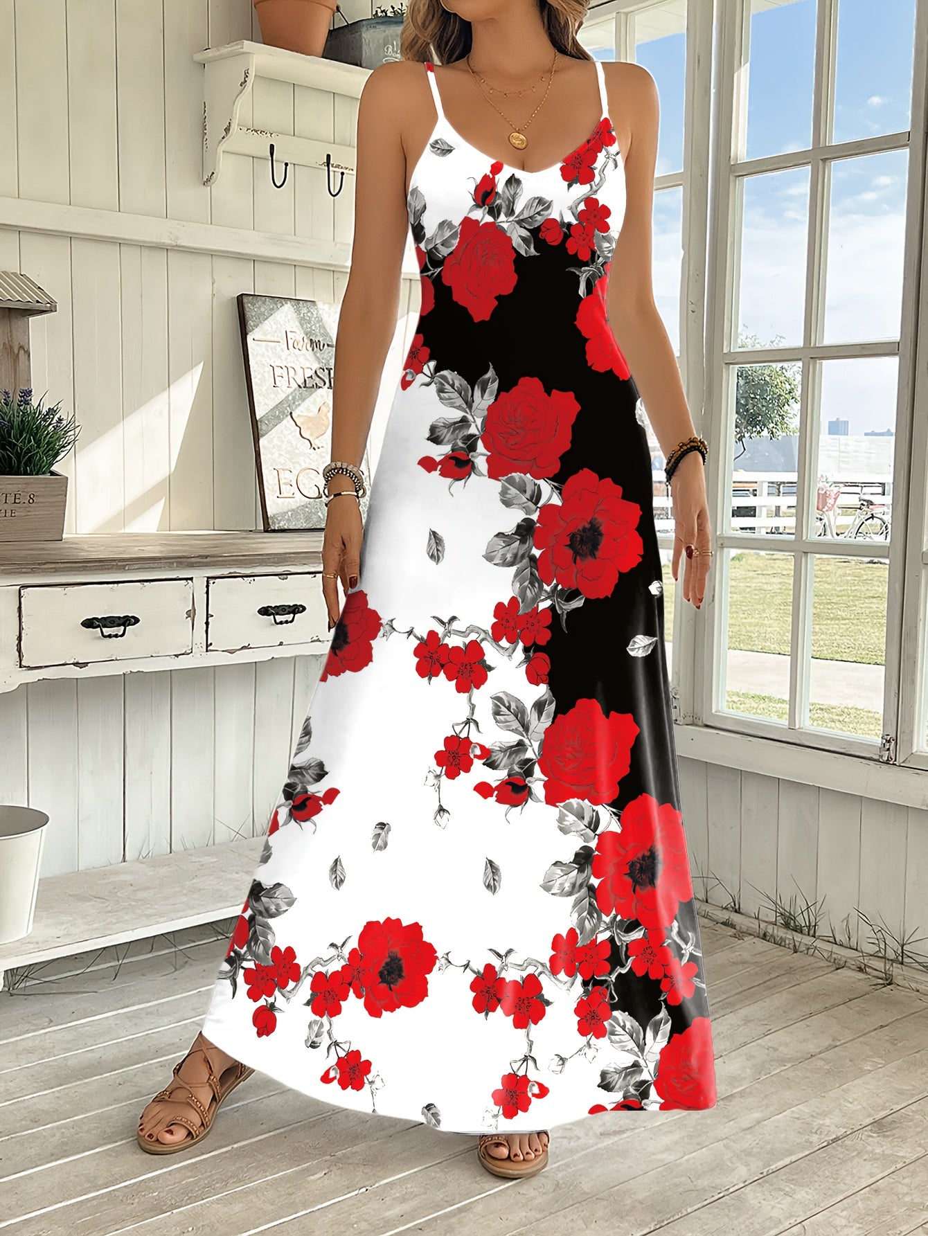 Women's Mixed colors Polyester Floral Printed Dress - product view 6