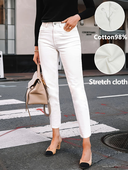 Womens High Waist Skinny Jeans Stretch Denim Pants Slim Fit Butt Lift Ankle Length Classic Solid Color Casual Street Style Daily Wear Breathable Soft Fabric Comfortable Pull On Design Figure Flattering Jeans for Women Stretch Fit High Rise Jeans