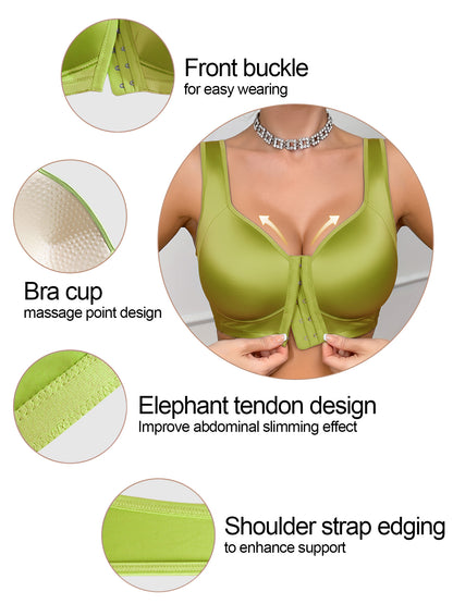 This 1pc Women'S Bra Is Made of High-quality Satin Fabric Without Underwire. It Features A Smooth Front Buckle Design, Providing Comfort and Strong Support. It Is Suitable for People with Large Breasts for Daily Wear and Formal Occasions. It Offe