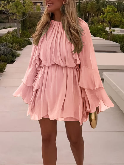 Chic Elegant Women'S Chiffon Layered Ruffle Loose Dress | Spring Summer Casual Vacation