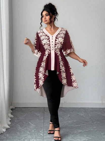 Women's White Polyester Printed V-Neck Dress - product view 23