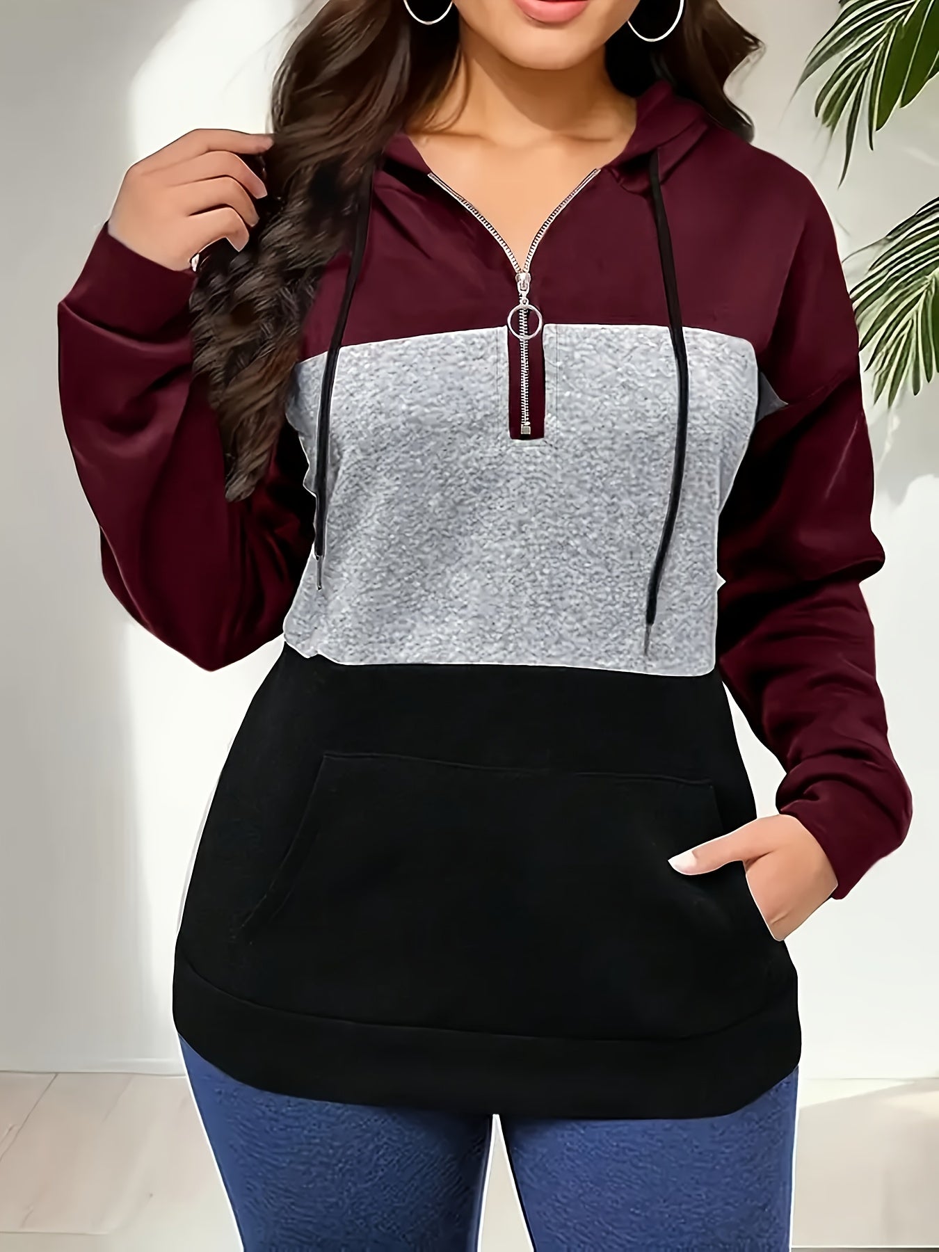 Women's Mixed colors Polyester Hoodie - product view 4