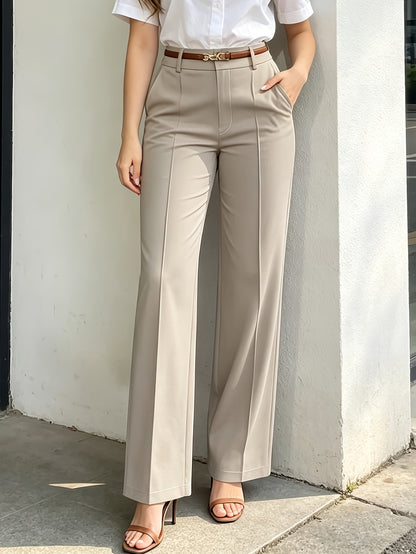 Elegant Women's Wide-Leg Pants with Drape Office-casual Trousers Featuring A Flattering Silhouette Suitable for Both Formal And Casual Attire. A Versatile Wardrobe Essential.