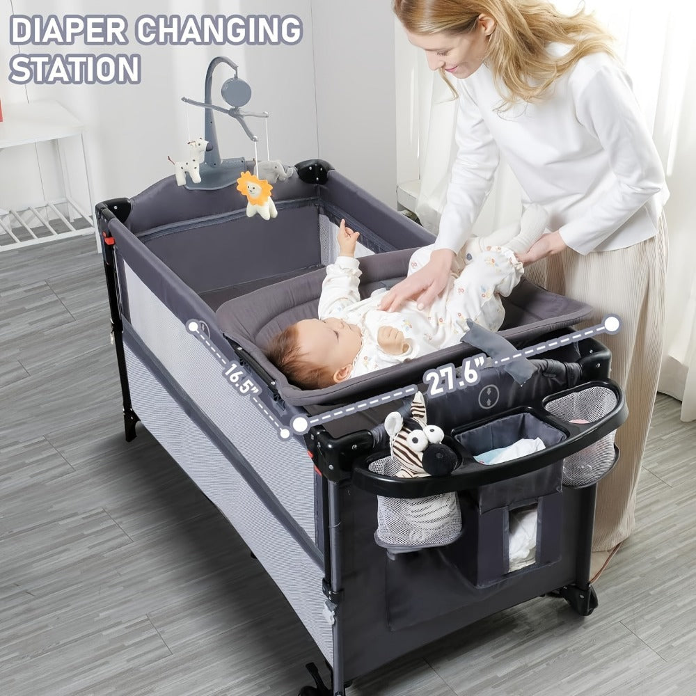 Baby Bassinet - Foldable 5in1 SleeperBeside Crib