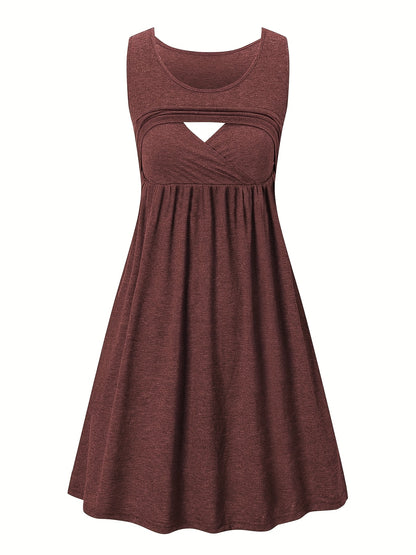 Women'S Maternity Casual Nursing Dresses Sleeveless Comfy Breastfeeding Dress