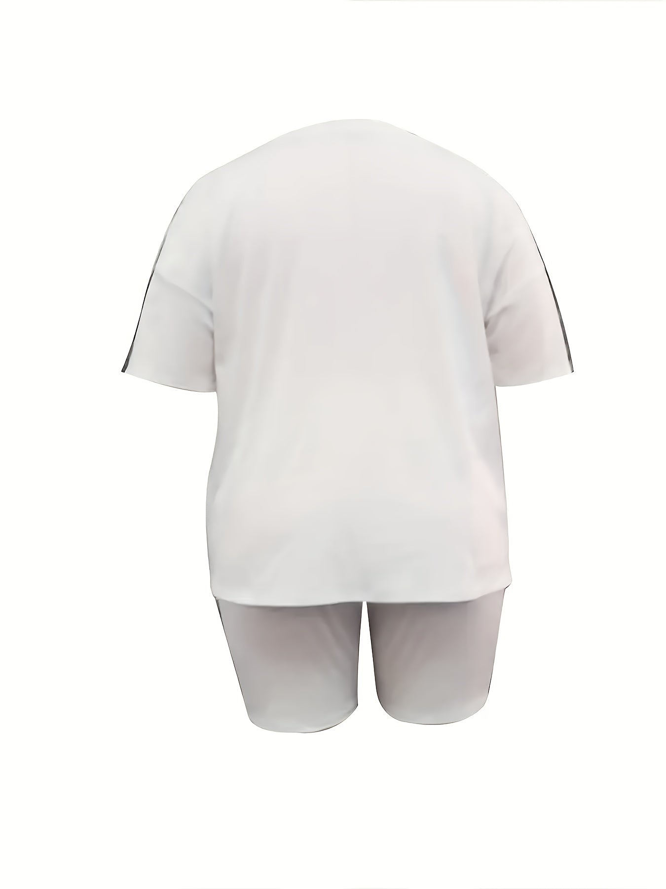 2026 Loose And Versatile Plus Size Clothing Two-piece Set, Soft And Comfortable, Women's Plus Letter Printing, Natural Modeling, Can Be Matched with A Variety Of Sets, Show Your Unique Casual Fashion, Game Day Outfit, Football Fan Gear for All Fans