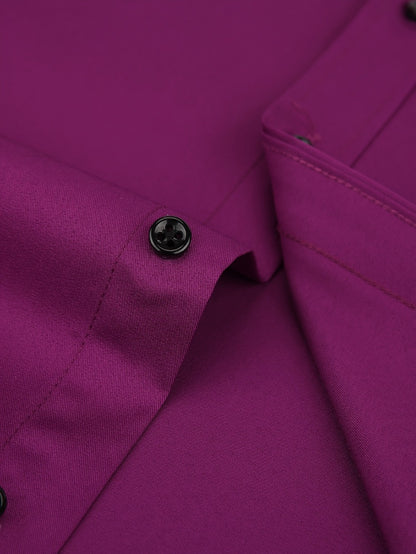 Men's Solid Color Dress Shirt - Classic Neck Short Sleeve 528165