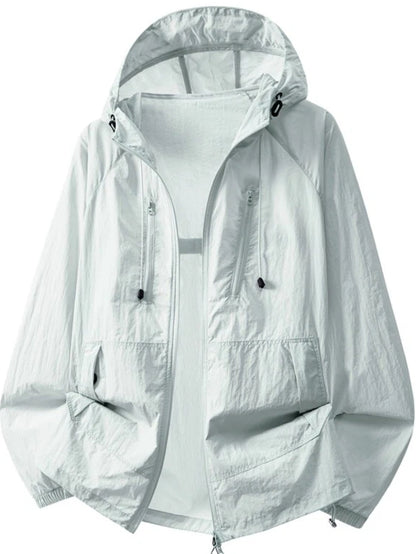 Men'S Hooded Skin Suit, Men'S Outdoor Fishing Breathable Style, High-Quality Nylon Thin Sports Casual