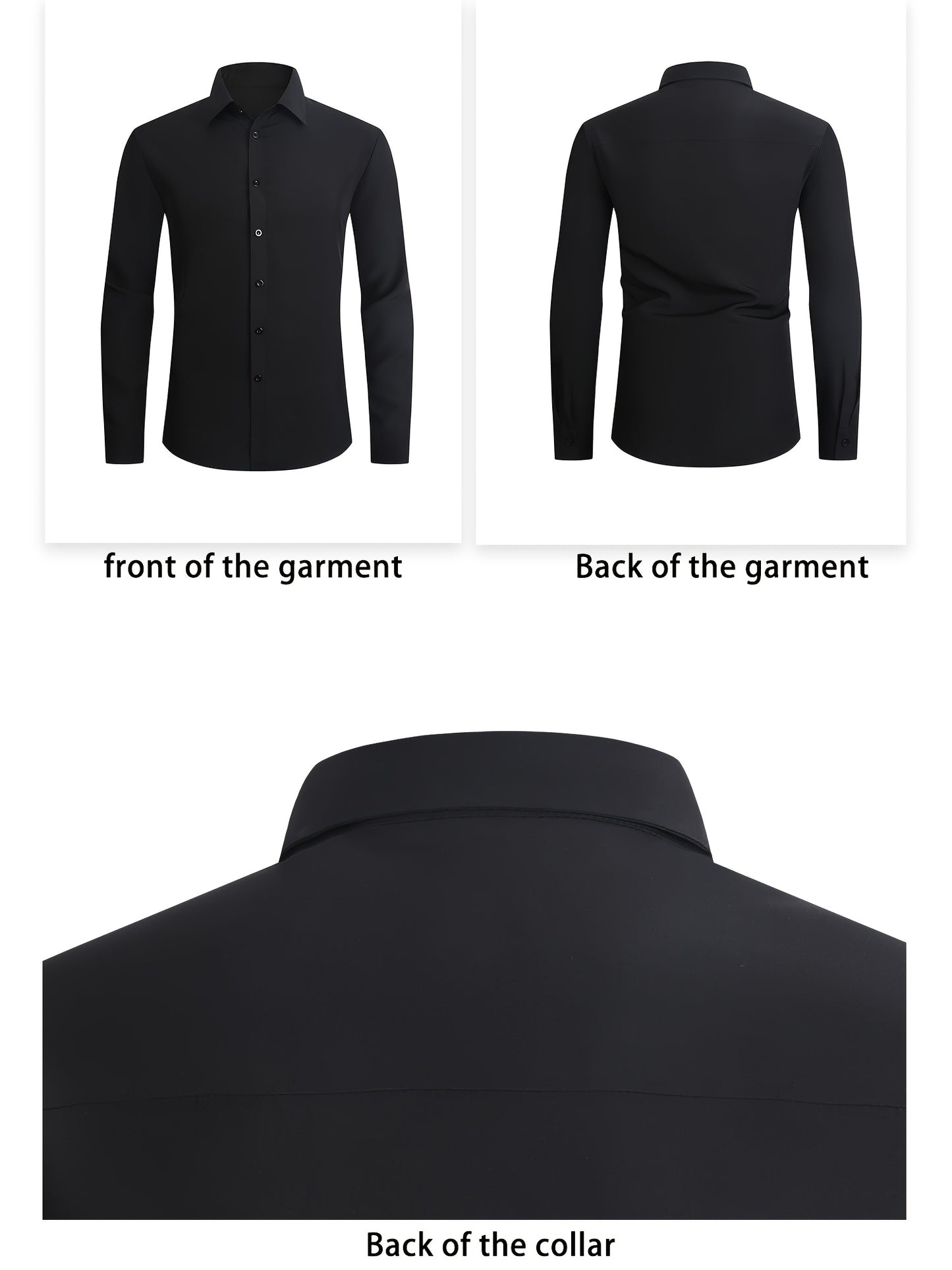 4pcs Men'S Formal Shirt Casual Shirt, Classic Button Up Long Sleeved Shirt, Solid Color Series, 97% Fiber, 3% Spandex, Skin Friendly And Breathable, Suitable For Business, Outdoor Leisure, Wedding Banquets, Dates, All Seasons