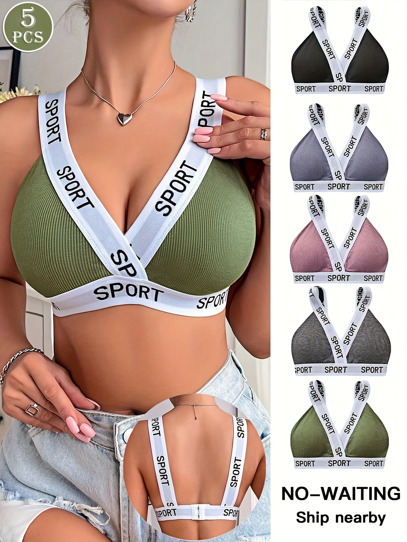 Women's Mixed Color 2 Viscose Printed Bra - product view 7