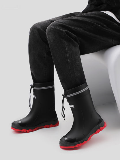 Short Shoes, Outdoor Unisex Large Size Non-Slip Rain Boots, with Adjustable Drawstring Opening, Suitable for Rainy Day Outings, Hiking, Fishing, Work, And Construction Sites