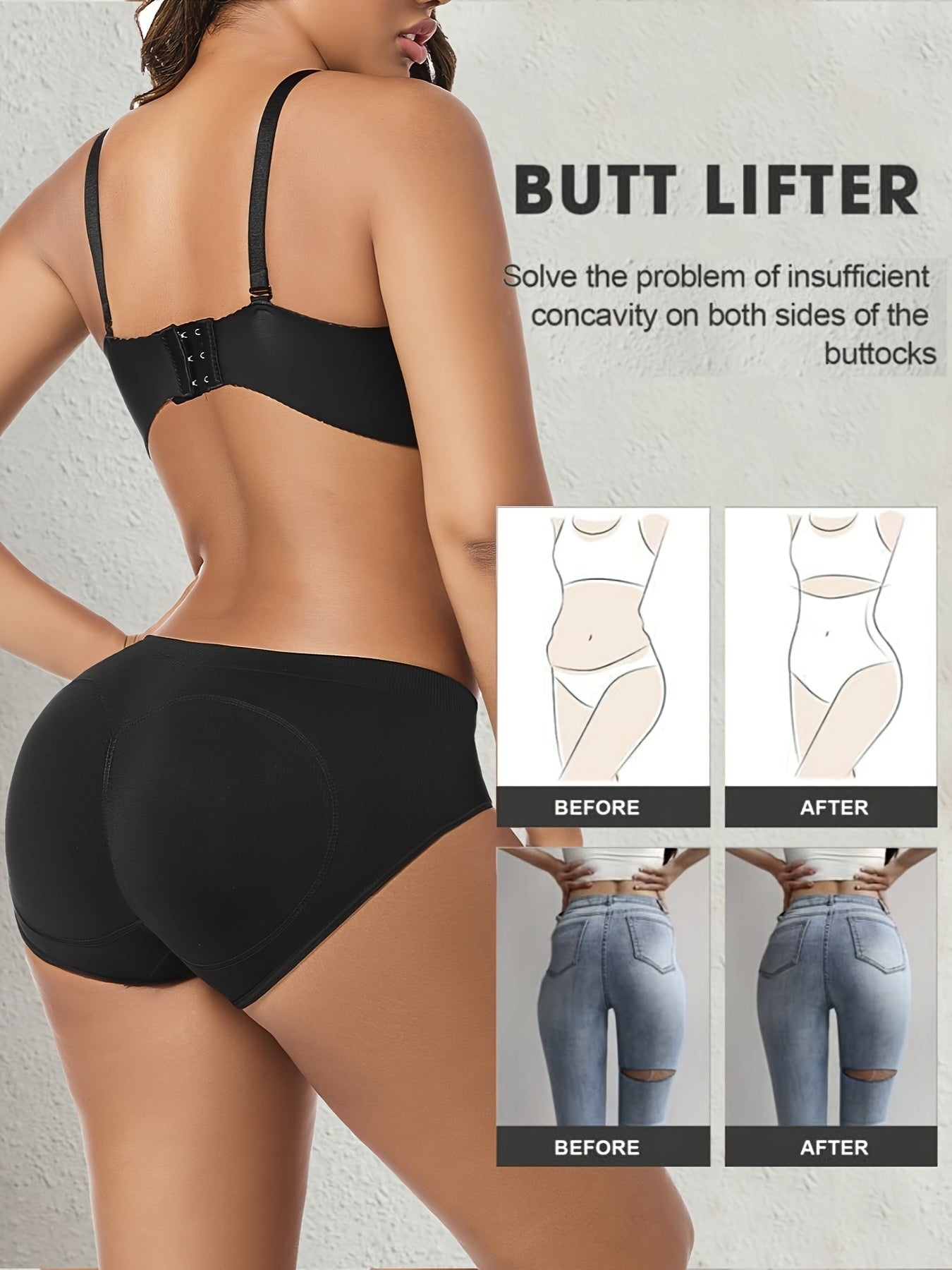 3pcs Women's High-Waisted Shaping Panties - Butt-Lifting, Tummy Control, Sexy Heart-Shaped Design with Detachable Pads, Soft, Comfortable, And Breathable Fabric