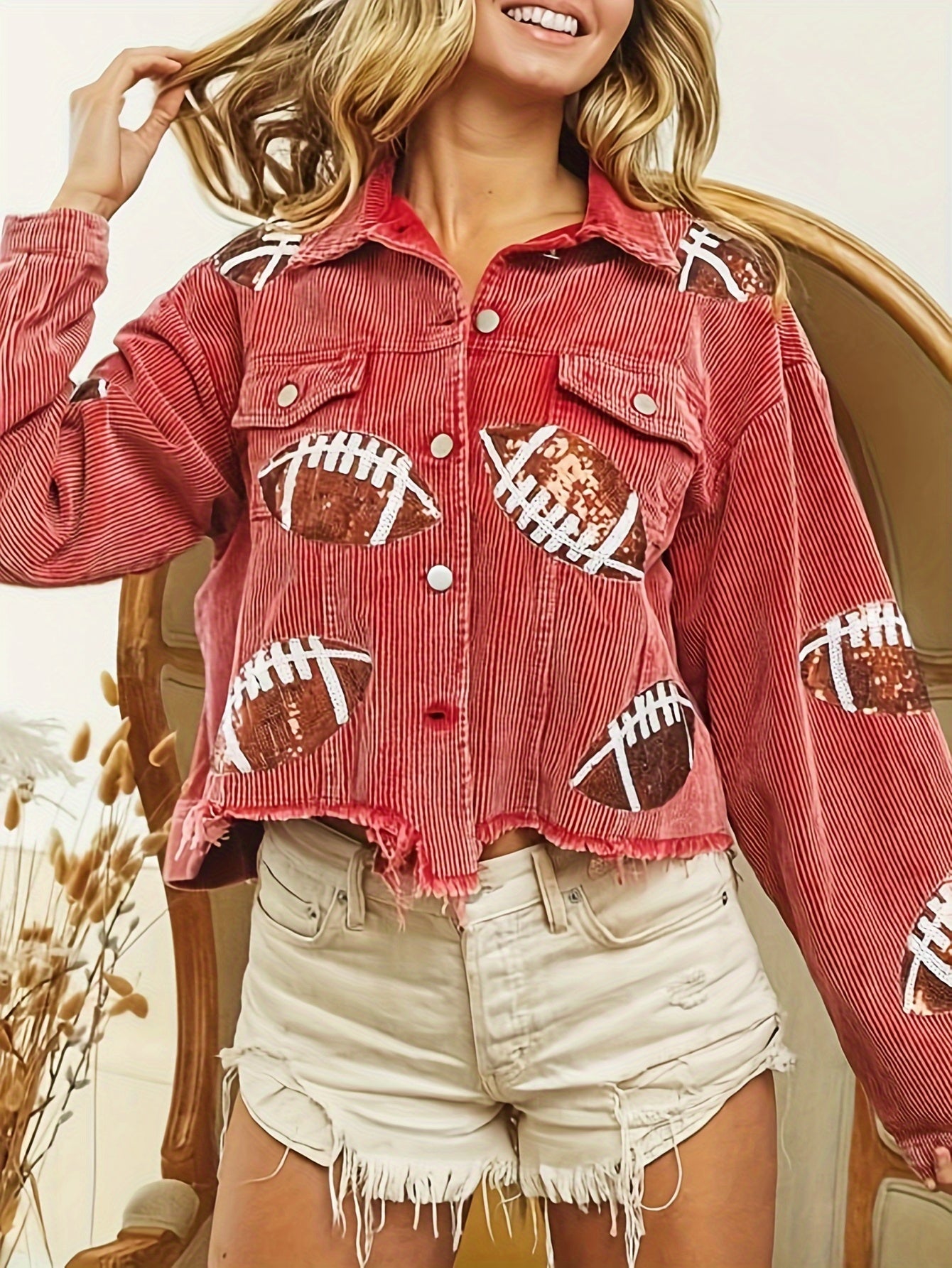 Women's Blue Polyester Printed Oversized Jacket - product view 29
