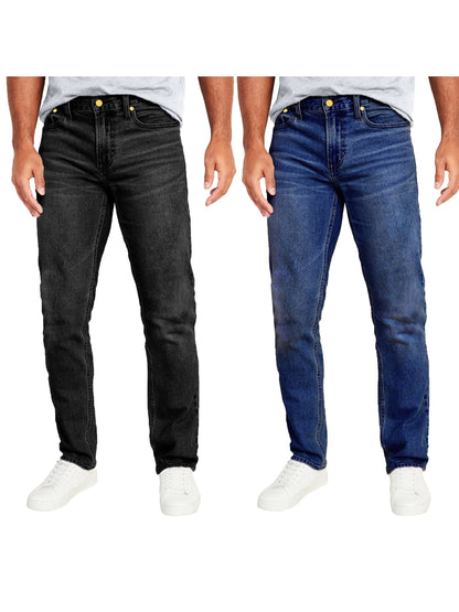 2-Pack Men's Flex Stretch Slim Straight Jeans (31" Inseam)