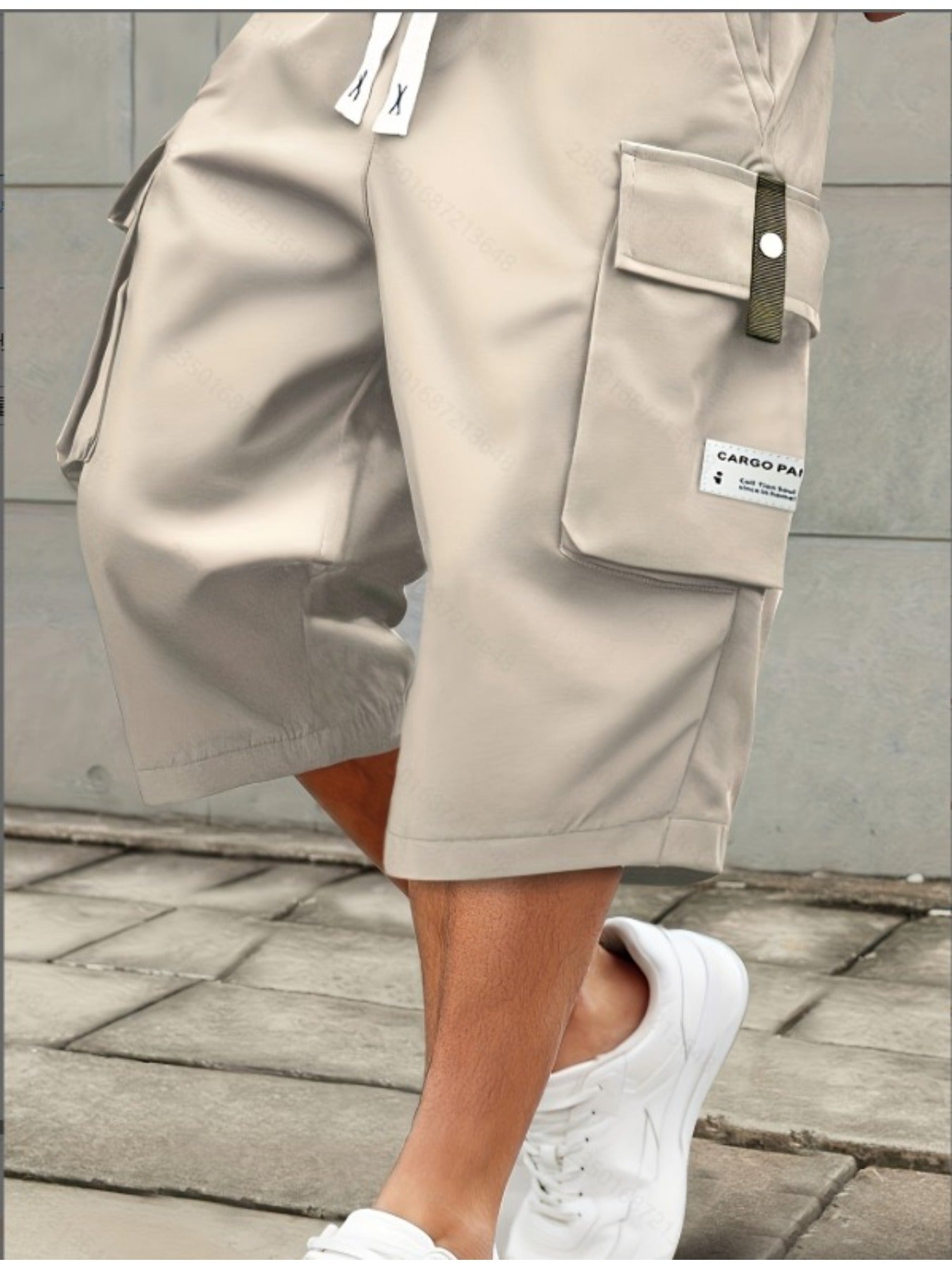 Summer Thin Tooling Shorts for Men, Loose Large Size Breathable Six-Point Pants, Three-Dimensional Large Pocket Drawstring Lace-Up Casual Pants, And Wear-Resistant, Plus Size