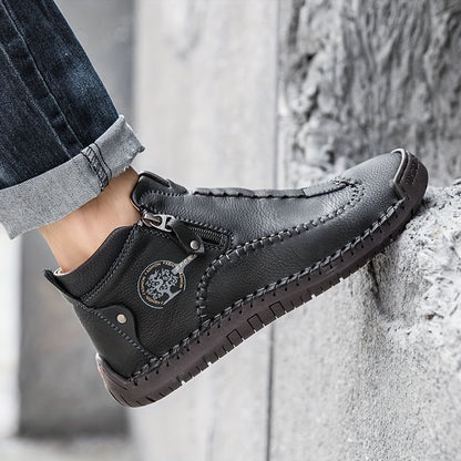 [Casual Classic Boots] Ladies Plus Size Fashion Short Boots Handmade Casual Shoes Classic Outdoor Shoes Women's Shoes With Side Zippers