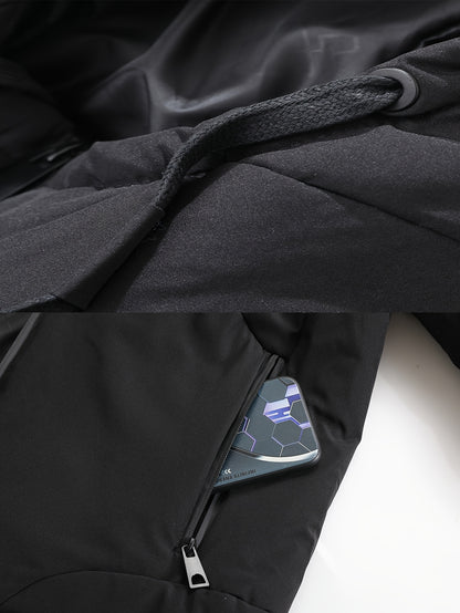 A Smart Heated Jacket Designed for Casual Warmth, Featuring 11 Heating Zones, Dual Controls, Three Heat Settings, a Hood with Drawstrings, Suitable for Autumn And Winter, Thickened for Business Wear, Perfect for Outings Or Home Use for Men.