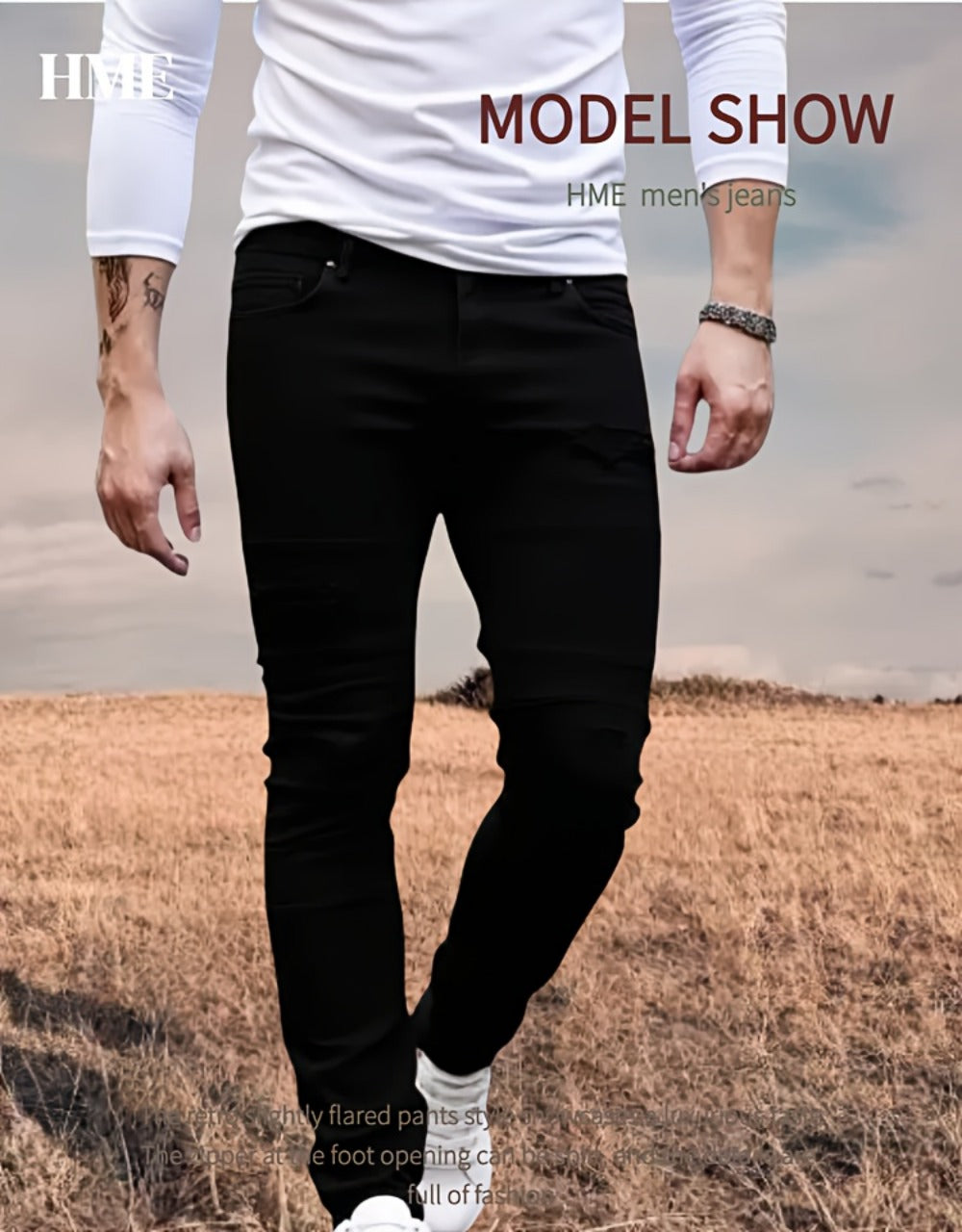 Men's Skinny Jeans - Classic Wash Patchwork