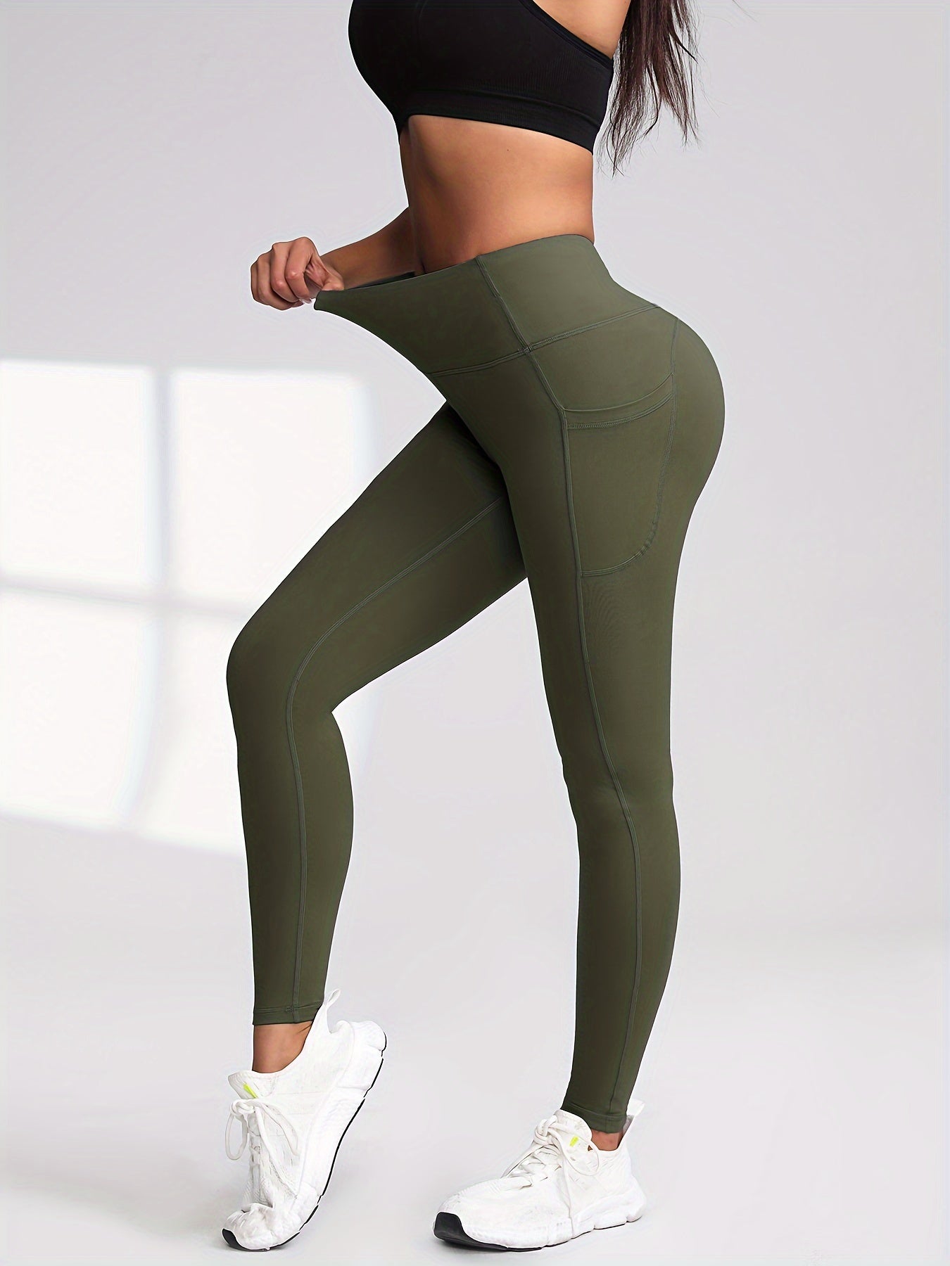 6pcs Leggings with Pockets for Women, High Waist Leggings