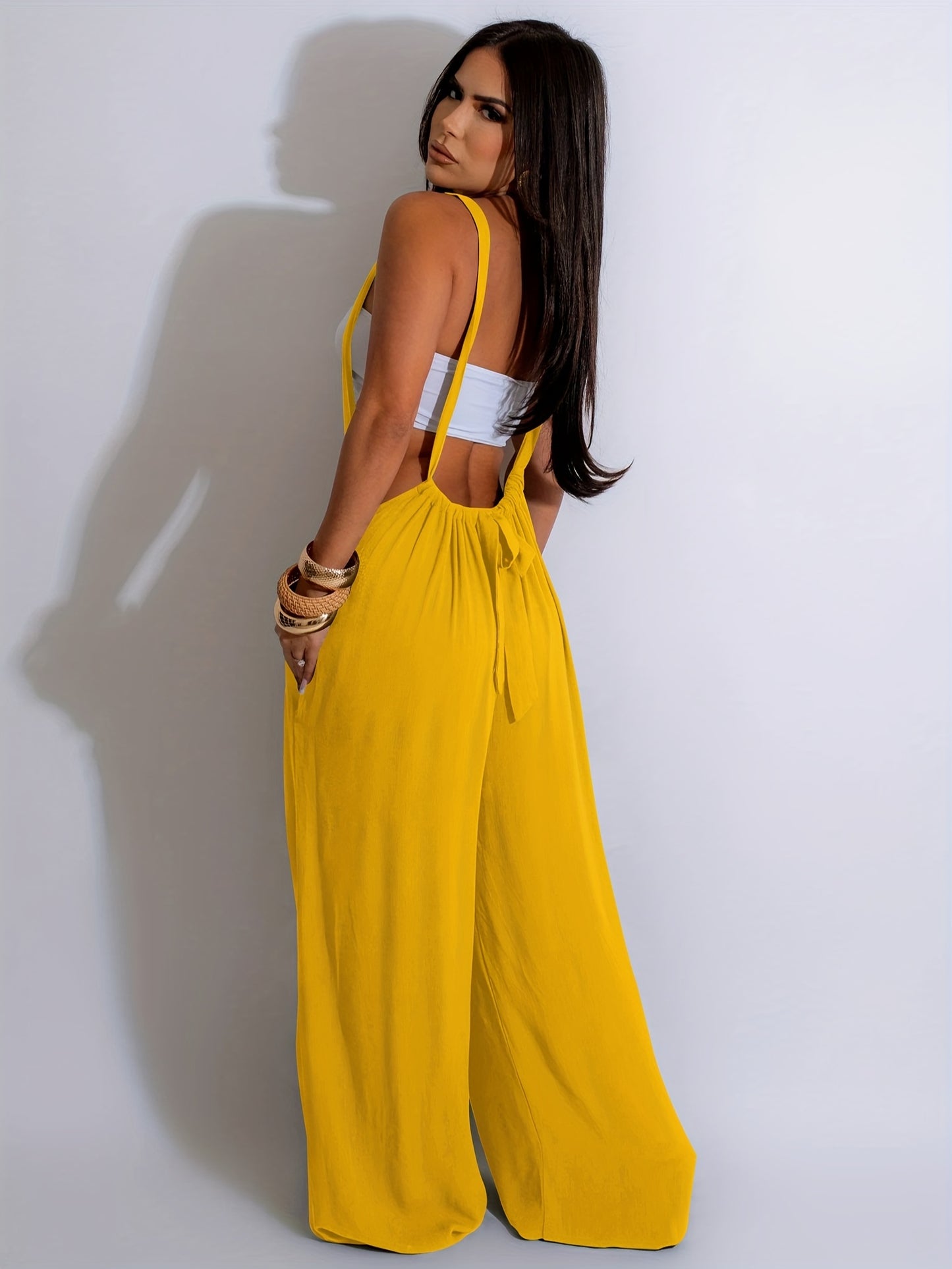 Women's Casual Wide Leg Palazzo Pants - Adjustable Drawstring Waist, Super-Long Length, Loose Fit with Pockets, Machine Washable Lounge & Casual Trousers for All Seasons, Comfortable Clothing | Decorative Drawstring | Soft Texture