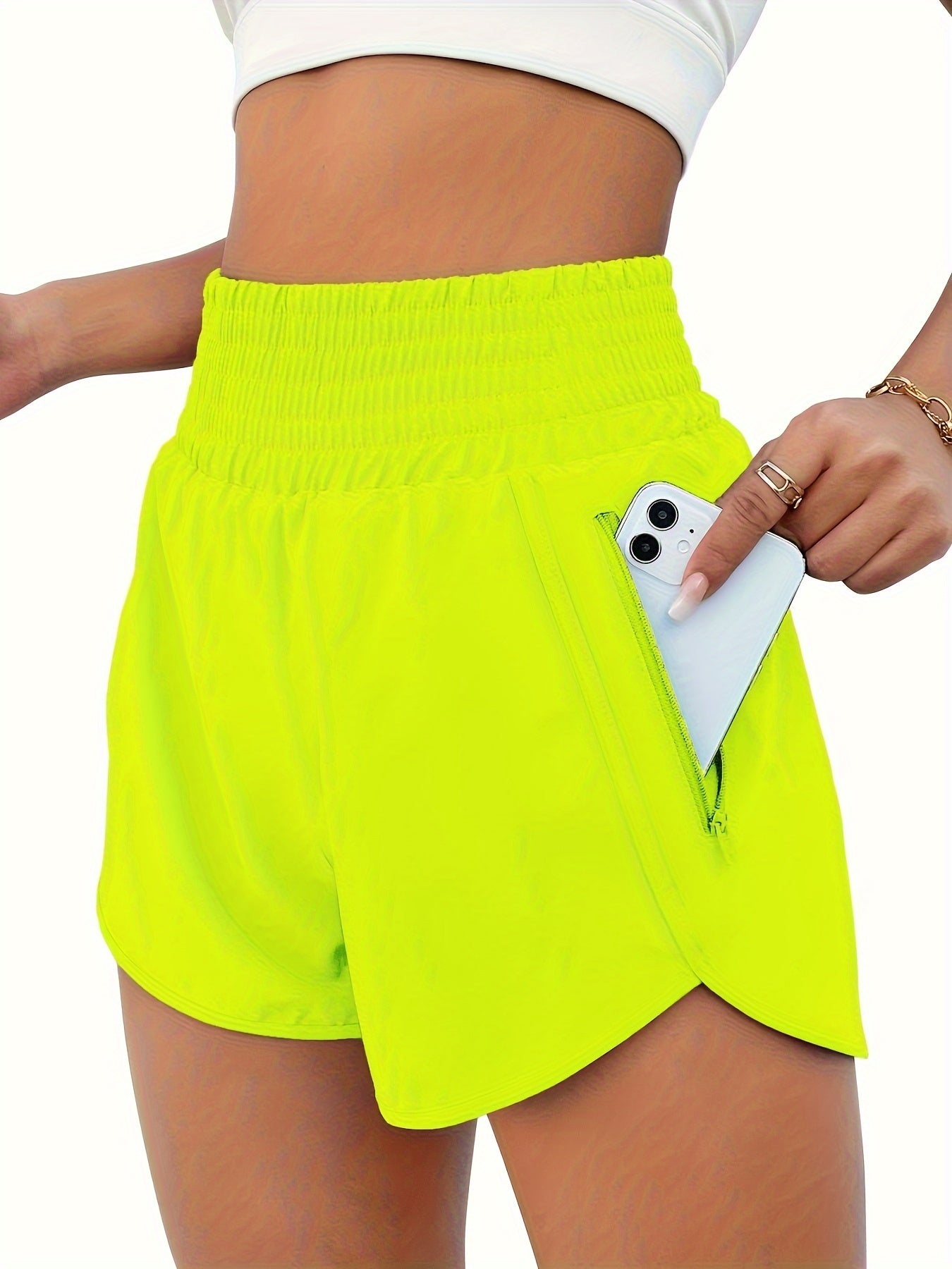 Women's Khaki High-Waist Shorts - product view 5