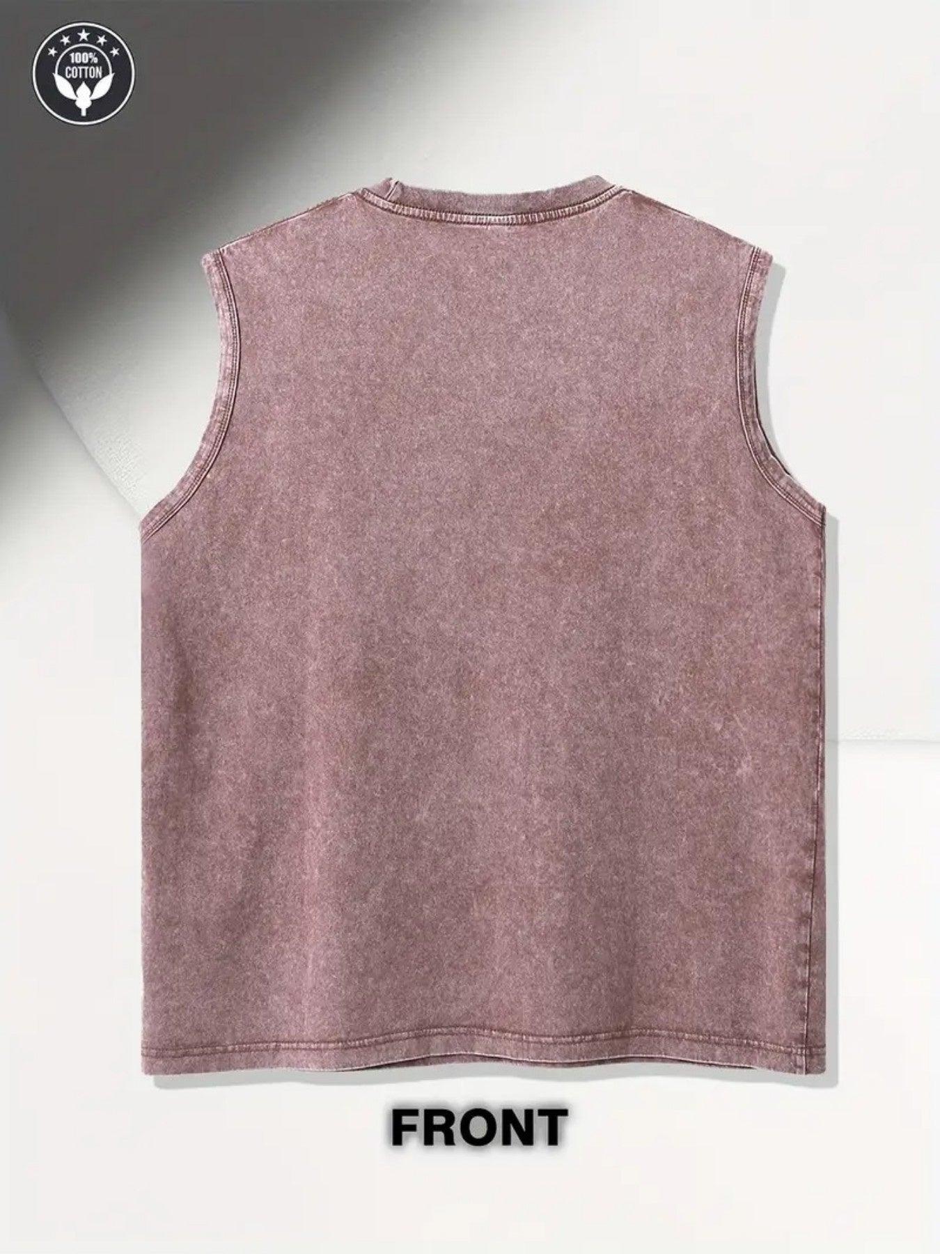Black Cotton Printed Sleeveless T-Shirt - product view 21