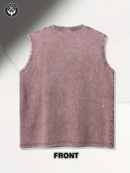 Black Cotton Printed Sleeveless T-Shirt - product view 21