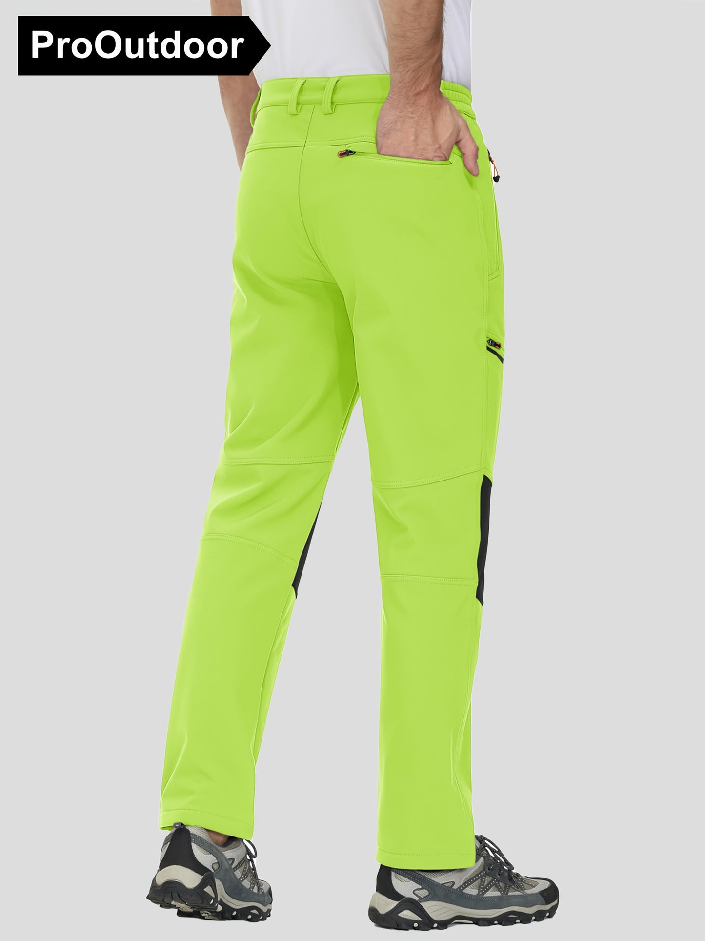 Men's Winter Fleece Pants Outdoor Softshell Pants Thickened Warm Lined Camping Fishing Trekking Hiking Pants Casual Trousers