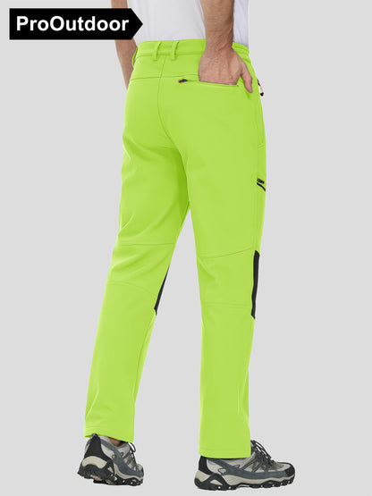 Men's Winter Fleece Pants Outdoor Softshell Pants Thickened Warm Lined Camping Fishing Trekking Hiking Pants Casual Trousers